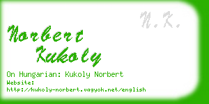 norbert kukoly business card